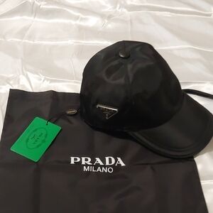 Brand New Authentic Prada Sleek Vela Black Men's Hat